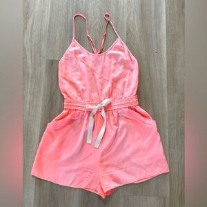 WILFRED 100% Silk Romper in a beautiful Coral Pink color. Size XS